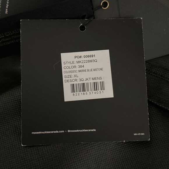 Brand New NAVY BLUE Moose Knuckles, Size: XL. - Picture 16 of 16